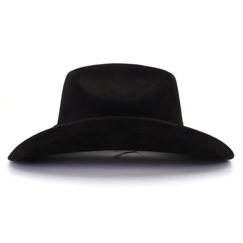Image of Classic Suede Cowboy Hat for Adult Wide Brim Western Cowgirl Hat Women Fedora Hat with Leopard Print Hatband