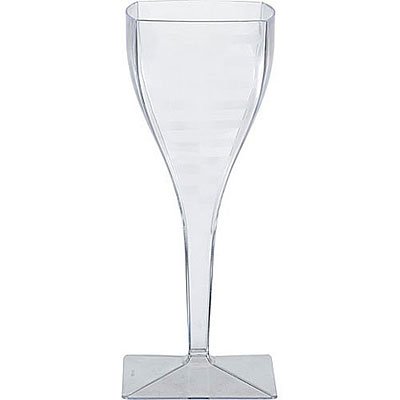 Square Clear Heavyweight Plastic Stemware