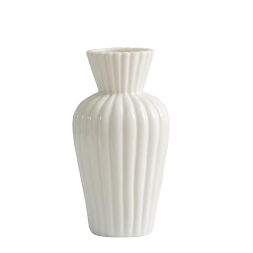 Minimalist White Ceramic Vase for Home Decor - 9.25