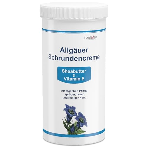 CareMed Allgäuer Schrundencreme bei spröden und rissigen Füßen, Schrundensalbe, sehr trockene Füsse, 450ml Nachfüll