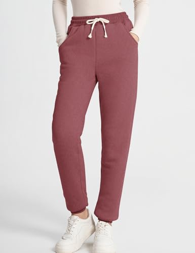 Flygo Women's Winter Warm Fleece Joggers Pants Sherpa Lined Athletic Active Sweatpants