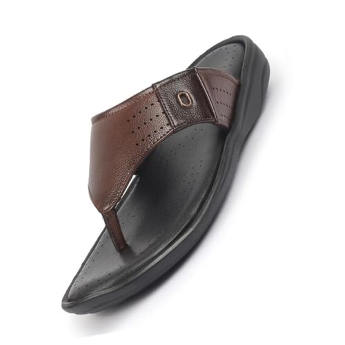 Image of FAUSTO Men's Open Toe Flip-Flop Slippers With Memory Cushion|Outdoor Slipper For Men