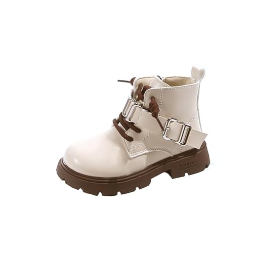 Girls Lace-up Ankle Boots Winter Fashion Warm PU Leather Boot Waterproof Outdoor Snow Booties for Kids 2025