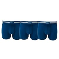 CR7 Underwear Lot de 3 boxers pour homme en coton biologique respirant avec ceinture douce Multicolore, bleu, L