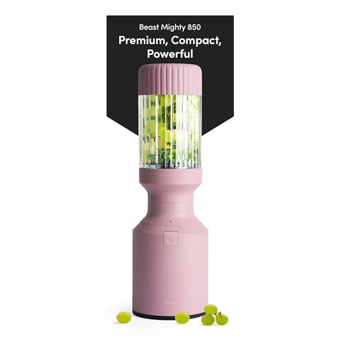 Beast Mighty 850 | Premium Compact Personal Blender | Smoothies, Shakes, Dressings, Sauces, Desserts, Dips | Blends Ice and Frozen Fruit | Includes Extra Lids and Straws | 850W (Lilac)