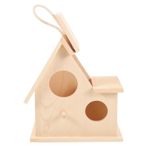 Parliky 箱 鳥のテラリウム 交尾 屋外 用品 大きい 杉 ぶら下げ 生息地 ネスティング 小さい ぶら下がっている鳥の繁殖家 インコ用の鳥のおもちゃ ペットの鳥の巣 木の鳥小屋 木製