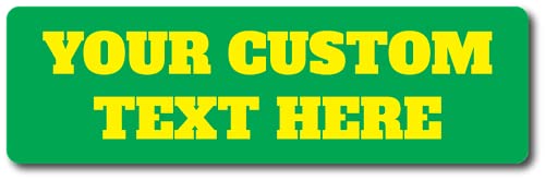 Custom Green Bumper Sticker | Customizable Bumper Sticker | Multiple Sizes | 20 Fonts | Easy To Personalize (12-Inch By 3.6-Inch) #TOP15
