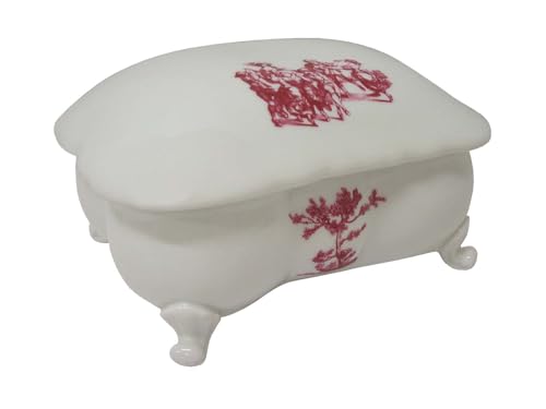 CAJA JOYERO OVALADO PORCELANA CLASICO ROJO