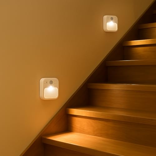 Image of ZSLAIFU Rechargeable Motion Sensor LED Night Lights Dimmable Cabinet Lighting with Adjustable Timer 3 Color Temperatures Ideal for Stairs Hallways and Children's Rooms