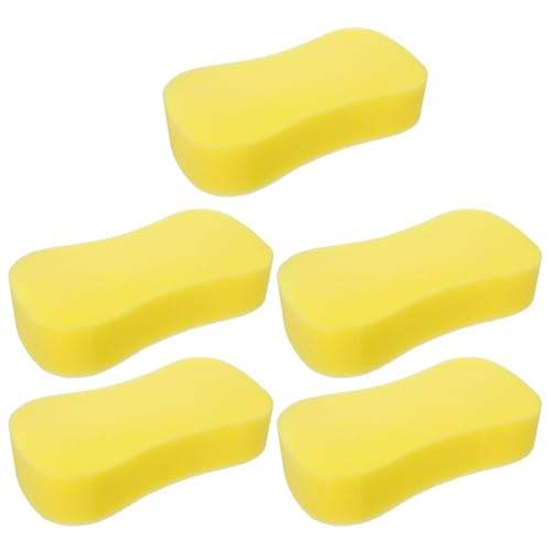 KICHOUSE 5 Piezas Esponjas de Lavado para Coche Unidades Esponja Absorbente de Alta Densidad Diseño Ergonómico Limpieza sin Arañazos Pintura Vidrio y Ruedas Multiusos para Hogar y Cocina