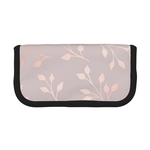 Stampa floreale decorativa in Astuccio per matite per in per penne a matita di grande capacità rosa tela oro