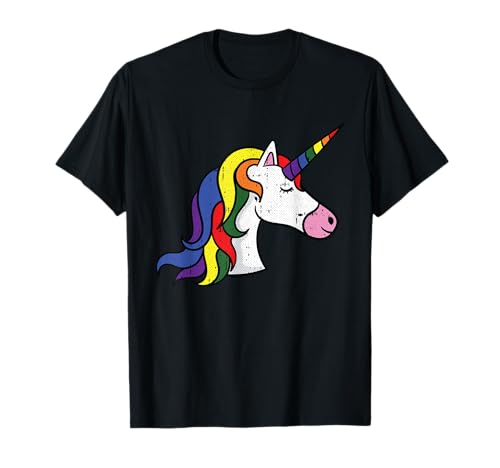 Unicorno Gay Pride, magica bandiera arcobaleno, orgoglioso alleato LGBTQ Maglietta