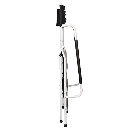 SUPPORT PLUS Folding 3-Step Safety Step Ladder - Padded Side Handrails - Attachable Tool Pouch Caddy