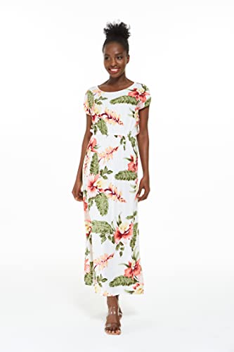 Image of Hawaii Hangover Women's Hawaiian Cap Sleeve Maxi Dress Signature Prints
