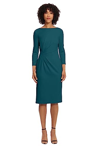 Maggy London Women's Plus Size Scuba Crepe Pleat Tuck Waist Dress2