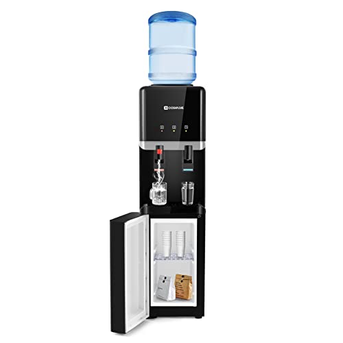 Cosvalve Water Cooler Dispenser, 5 Gallon Top Loading Hot/Cold Water Cooler, Compression Refrigeration W/Child Safety Lock, Storage Cabinet For Home Office, Apartme #TOP20