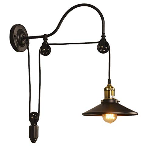 Preisvergleich Produktbild Innenbeleuchtung Retro Industrielampen-Licht-Wand-Lampen und Kronleuchter Metall Lampshade Adjustable Dekorative Beleuchtung - Schwarz