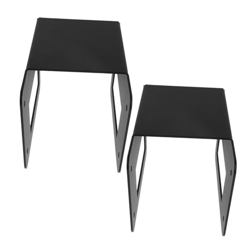 ROMISBABA 2pcs Firewood Rack Holder Small Firewood Holder Steel Wood Rack Stand Bracket Fireplace Wood Storage Heavy Duty Black