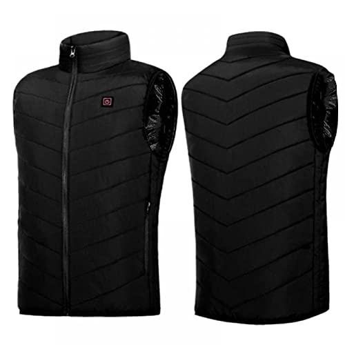 Beheizte Weste, Beheizte Jacke für Männer Und Frauen, Leicht Und Wärmend, für Winterreisen Skifahren Wandern, Schwarz Cover