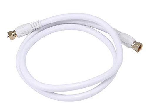 Monoprice 104057 RG6 Quad Shield CL2 Coaxial Cable with F Type Connector,White,3ft