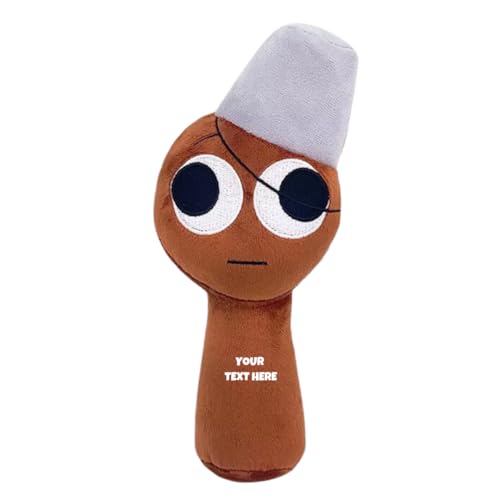 Image of Customized Text Brown Bin Sprunki Plush Toys