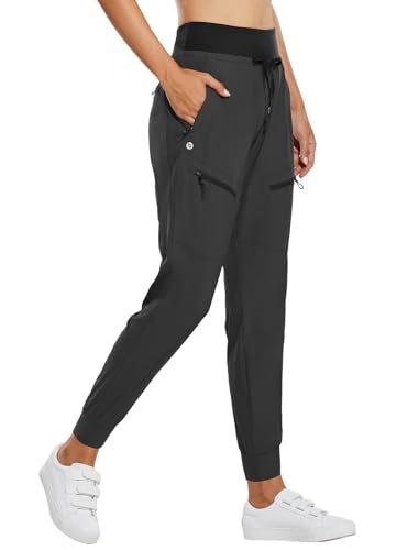 Image of baleaf Womens Lightweight Hiking Pants Water Resistant Quick Dry Joggers with 5 Zipper Pockets UPF 50+ for Travel Hiking