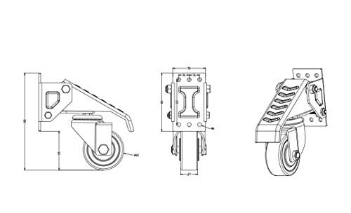 GBL Heavy Duty Retractable Workbench Caster Wheels + Screws - Set of 4 Castor Wheels up to 500Lbs - No Floor Marks Castors for Portable Furniture or Work Bench