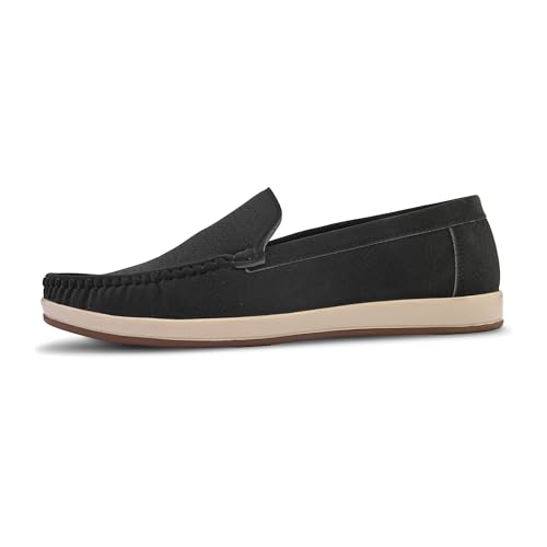 Image of Centrino Leather Loafers for Man | Slip-On Shoes for Men Stylish | Cushioned Insole | Lightweight Comfortable Moccasin Shoes | Hand-Stitched Casual Footwear | Mens Loafer Shoes for Office (9569)