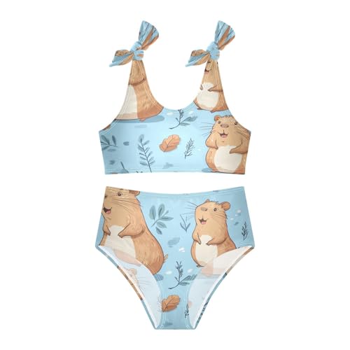 Capybara Cute Animals Autumn Girls Tankini Swimsuit Kids Bikini Sets 2 Pcs Bathing Suit 3T3