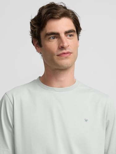 SILBON Camiseta Paradise Beach Verde Manga Corta para Hombre Talla S