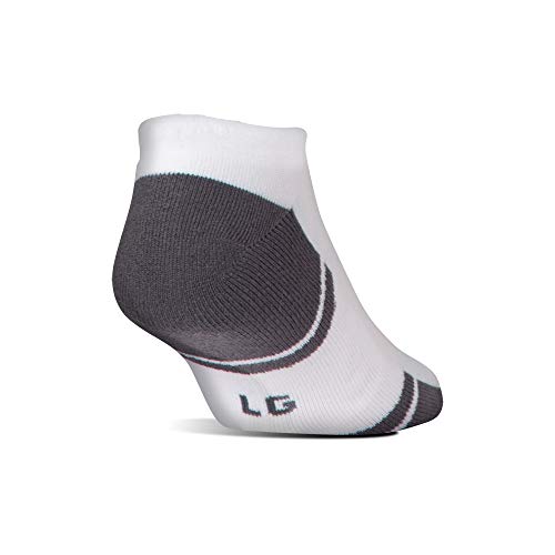 Under Armour Adult Resistor 3.0 No Show Socks , White/Graphite (6-Pairs) , Large