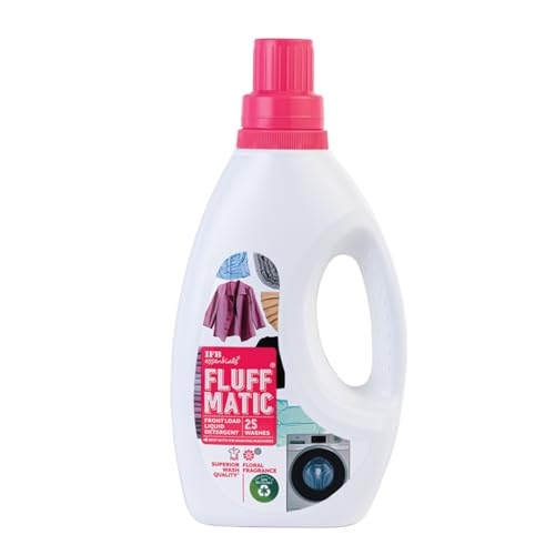 Image of IFB essentials Fluff Matic Front Load Liquid Detergent - 880ML | Removes Tough Stains | Concentrated Formula for Extra Washes | Long Lasting Floral Fragrance | Preserves Softness & Shine