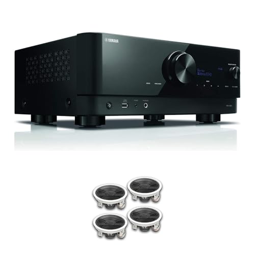 Image of YAMAHA RX-V6A 7.2-Channel AV Receiver with MusicCast with YAMAHA NS-IW280CWH 6.5" 3-Way in-Ceiling Speakers (4 Speakers, White)