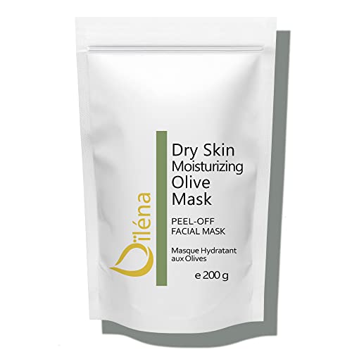 Mascarilla facial hidratante de alginato en polvo, removedor de espinillas Mascarilla puntos negros Mascarilla Vegan, sin aclarado, exfoliante 200 g (Mascarilla Oliva Piel Seca)