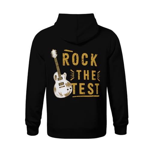 Kids Funny Guitar Test Day Rock The Test Vintage Boys Girls Lightweight Kangaroo Pocket Fleece Hoodies3