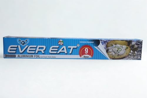 Image of Aluminium Foil Roll | Food Grade Kitchen Wrap and Durable Heat Retention Sheet | Tear Resistant Easy Cut | Strong Flexible Silver Wrap Paper (9 Meter (Pack of 2))