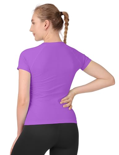 Image of MathCat Seamless Workout Tops for Women Short Sleeve Yoga Running Shirts,Breathable Athletic Compression Shirt Women XS-XL