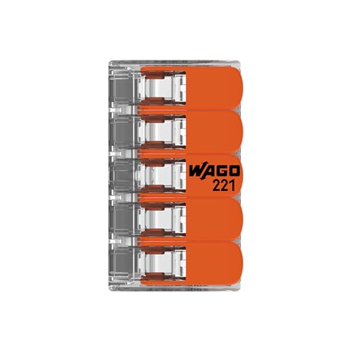 WAGO 221-415 | 5-Conductor Compact | Quick & Safe Electrical Wire Connector f...