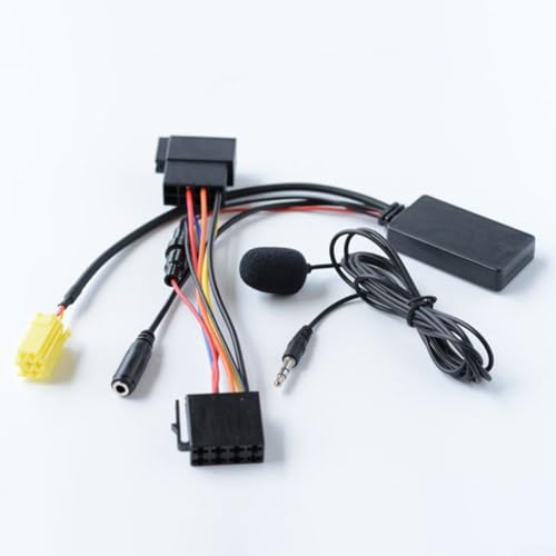 LatoYard Adaptador de audio de coche 5.0 de 6 pines con micrófono para Fiat 159, Grande Punto, Panda, Fiorino y para SMART para Fortwo 451