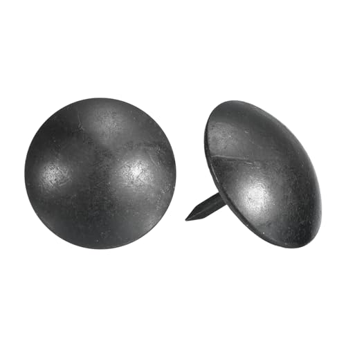 uxcell Upholstery Tacks Nail Pins Furniture, 50Pcs 19x16mm Thumb Tack Pins Assortment Kit Carbon Steel for Home Sofa DIY Decorative Nail Heads Nails, Black