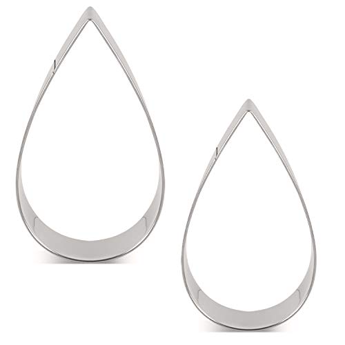 LILIAO Raindrops Cookie Cutter - 2 Different Sizes - L: 3.4 inches and S: 2.7 inches - Stainless Steel LILIAO Raindrops Cookie Cutter - 2 Different Sizes - L: 3.4 inches and S: 2.7 inches - Stainless Steel