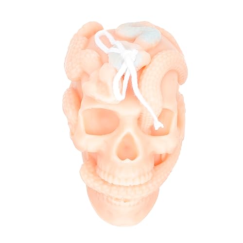 SEWACC Snake Wrapped Skull Scented Candle Halloween Home Decor Creepy Aromatherapy Candle for Spooky Atmosphere for Halloween Night Celebrations