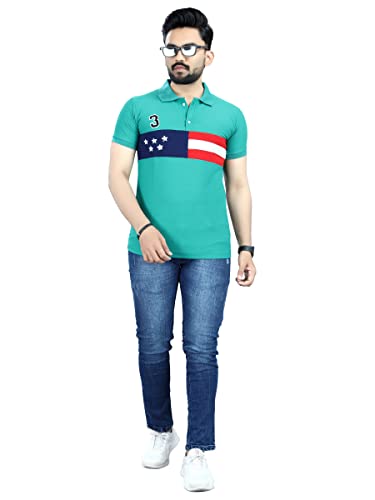 Image of Men's Cotton Embroidred Stretchable Polo T-Shirts Half Sleeves 250 GSM Cotton Regular Fit T-Shirt for Everyday Wear