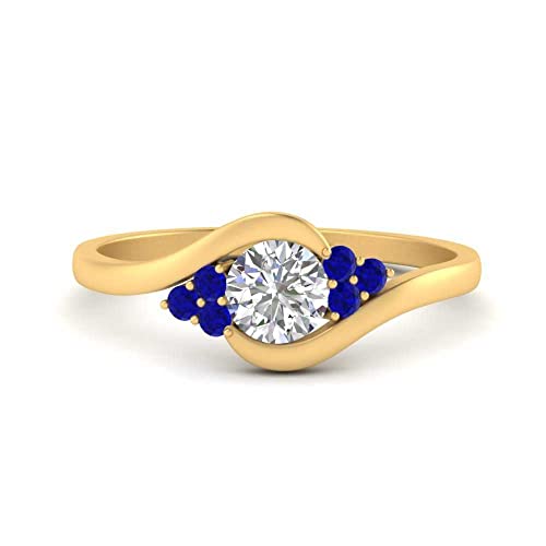 Image of 55Carat 18K Yellow Gold Plated Simulated Diamond Amethyst Round Cut Swirl Cluster Engagement Ring for Women, Wedding Anniversary Promise Fashion Jewelry Gifts, US Size 4-12.