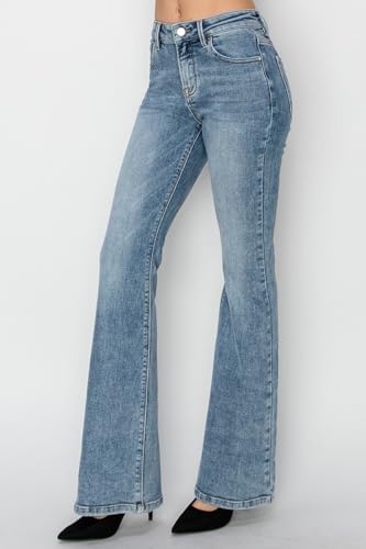 Risen Women's Mid Rise Bootcut Jeans4