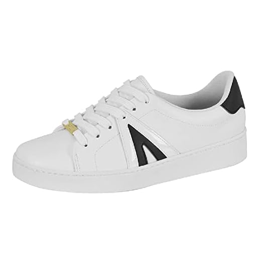 Tênis Feminino Casual Pelica Verniz Branco Preto Vizzano 1214.1032