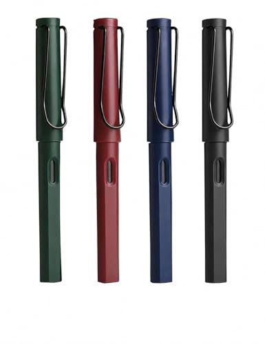 Image of Premium Matte Finish Fountain Pen with 0.5mm Chromium-Plated Steel Nib | Smooth Writing Pen with Black Ink Refill & Converter | Pocket-Friendly, Lightweight Pen (Pack of 1)