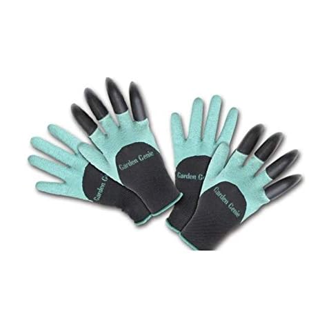 Garden Genie Gloves Mens & Womens, Waterproof with Claws on Right OR Left Hand. Easy gardening Safe for Rose Pruning, Composting As Seen On TV (2 Right Hand Pairs) Cover