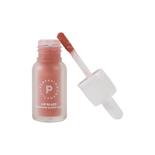 Profusion Cosmetics Hydrating Lip Stain - Vibrant Liquid Lipstick with Vitamins A & E - Long Lasting Glossy Finish with Non-Sticky Formula - 12 Stunning Shades (Strawberry Glaze)