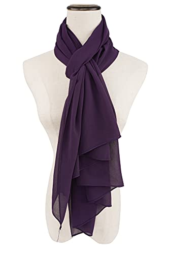 YOUR SMILE for Women Lightweight Breathable Solid Color Soft Chiffon Long Fashion Scarves Sun-proof Shawls Wrap